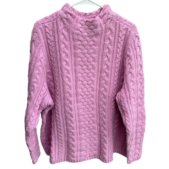 Lands' End Mock Neck Cable Knit Sweater Wild Lilac Heather Women’s Size 2X - Picture 1 of 7